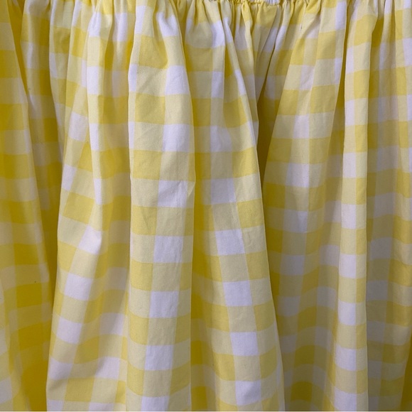 S/W/F Gingham Puff-Sleeve Mini Dress Golden Path Yellow - Picture 7 of 8